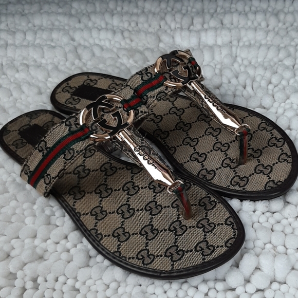 gucci monogram sandals